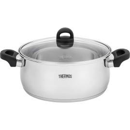 Кастрюля THERMOS KOP-W28N 28 см 7.0L из нержавеющей стали со стеклянной крышкой
